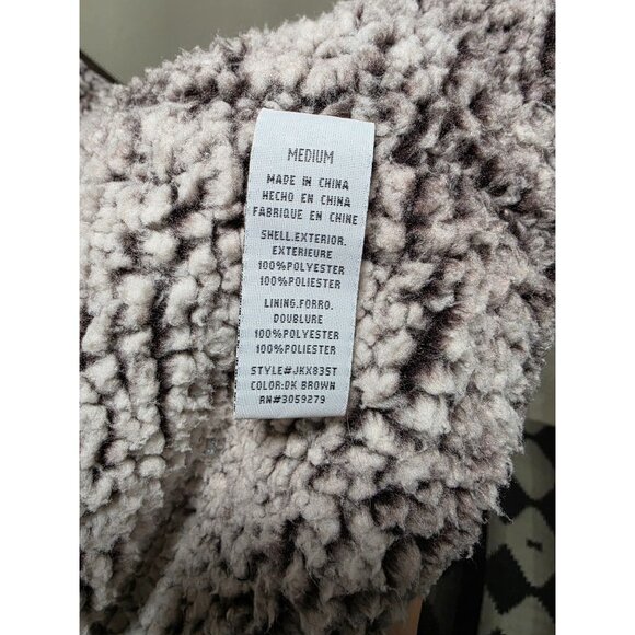 Thread & Supply Womens Sherpa Zip-Up Vest Medium 100% Polyester Brown - Picture 6 of 8